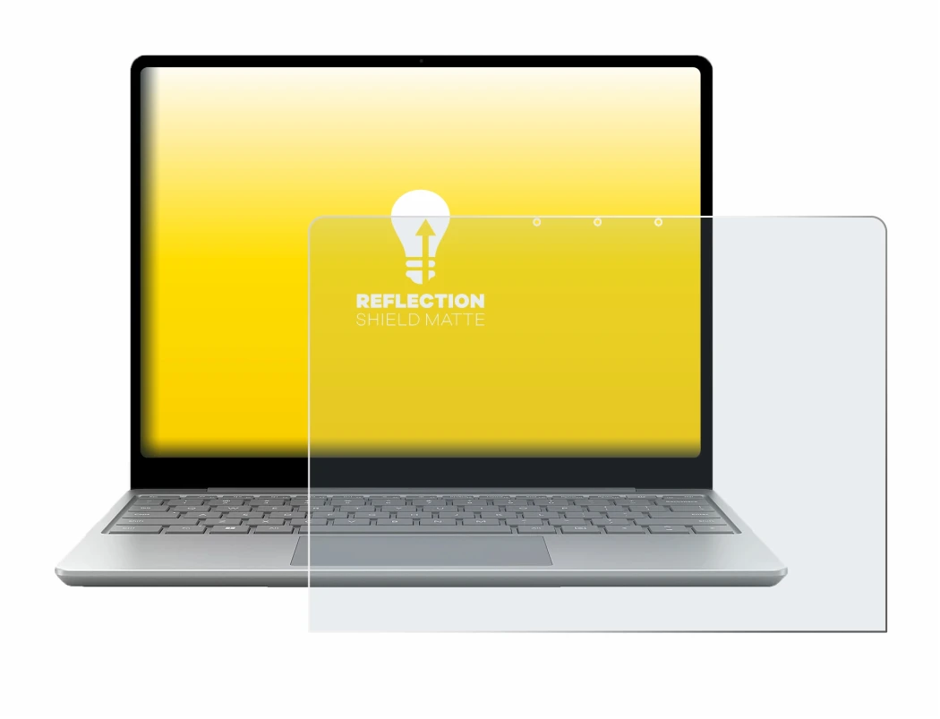 Immagine del dispositivo Microsoft Surface Laptop Go 3 Business con un'ampia varietà di protezioni per lo schermo.