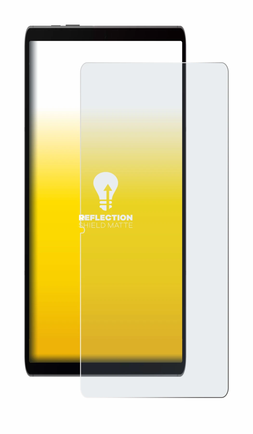 Immagine del dispositivo Samsung Galaxy Tab S9 FE con un'ampia varietà di protezioni per lo schermo.