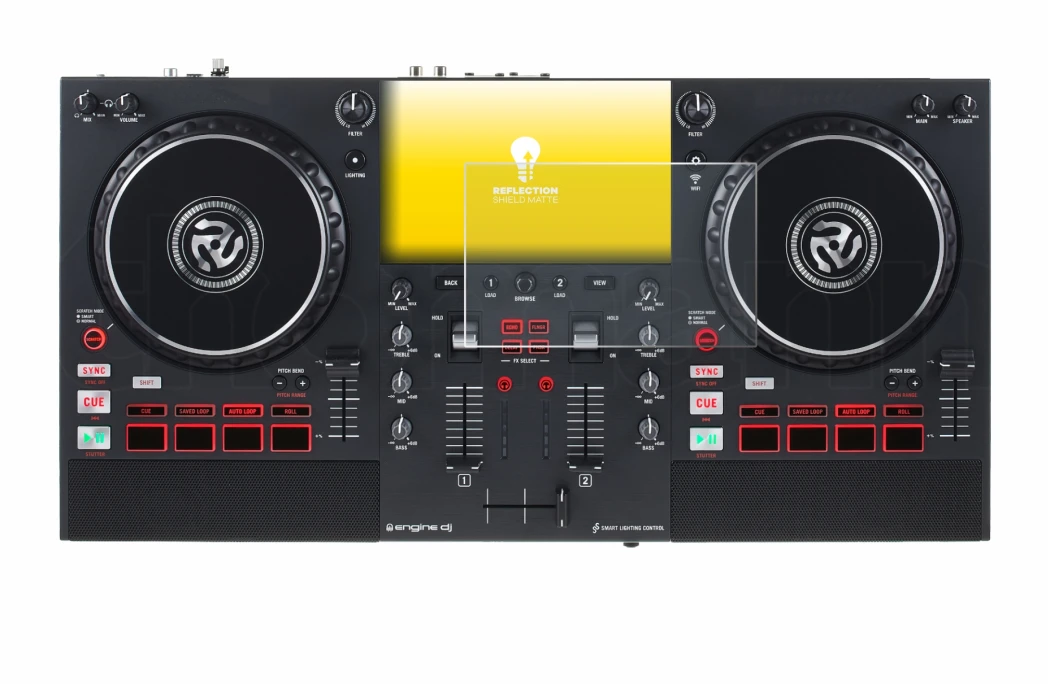 Immagine del dispositivo Numark Mixstream Pro+ con un'ampia varietà di protezioni per lo schermo.