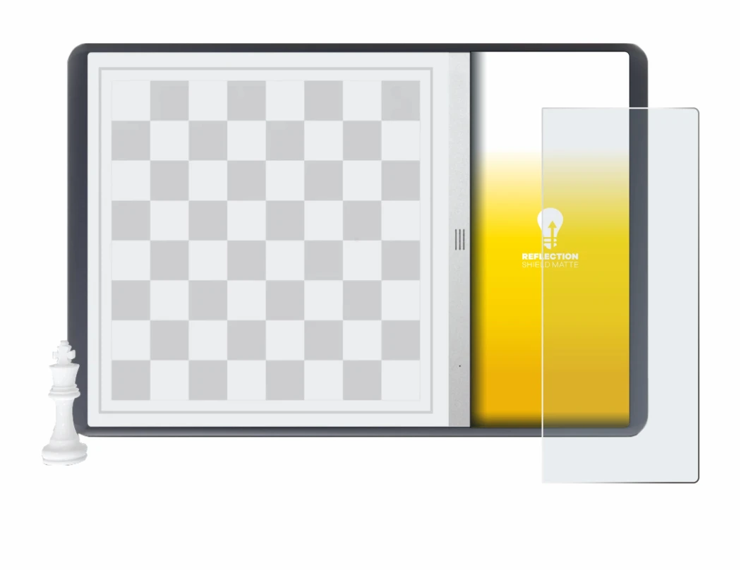 Immagine del dispositivo Chessnut Evo con un'ampia varietà di protezioni per lo schermo.