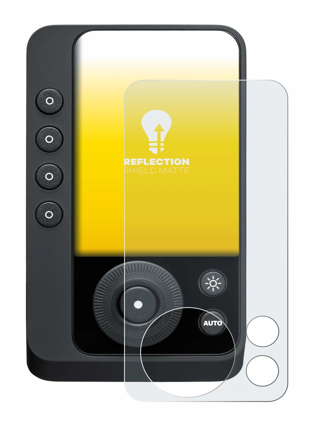 Immagine del dispositivo Profoto Connect Pro con un'ampia varietà di protezioni per lo schermo.