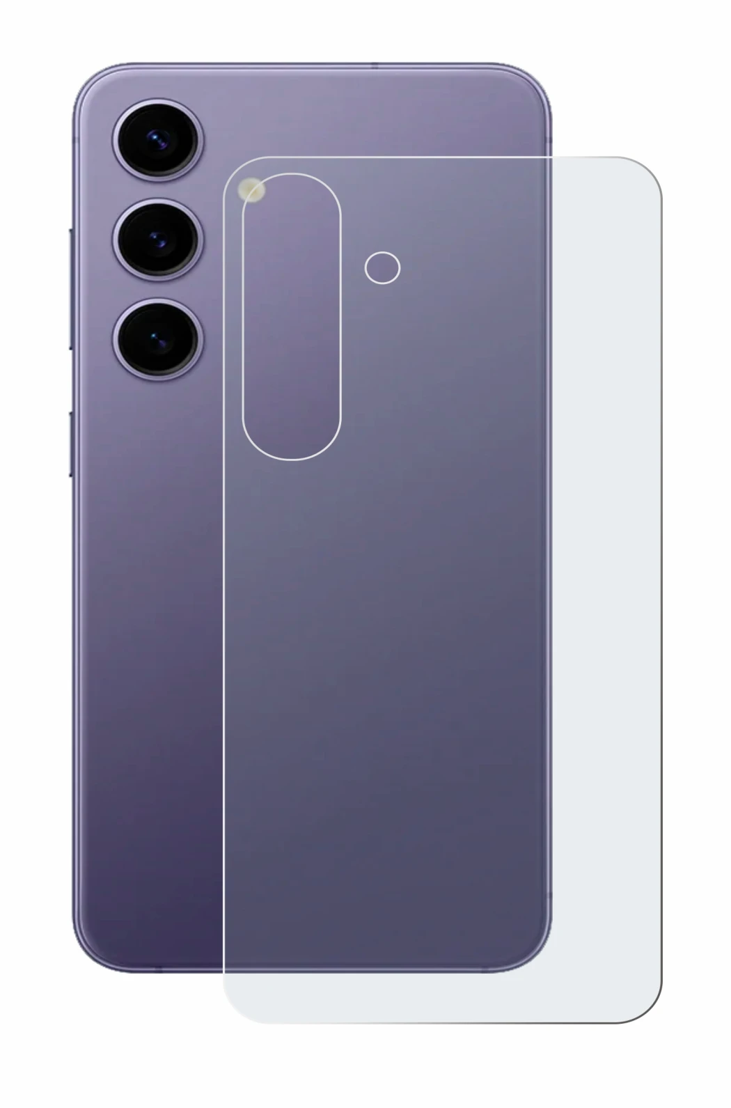 Immagine del dispositivo Samsung Galaxy S24 (Posteriore) con un'ampia varietà di protezioni per lo schermo.