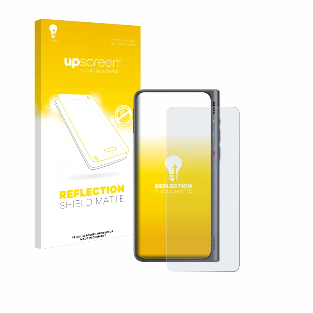 Parte frontale di una confezione del prodotto con il logo del marchio upscreen. Accanto è raffigurato il dispositivo Timekettl