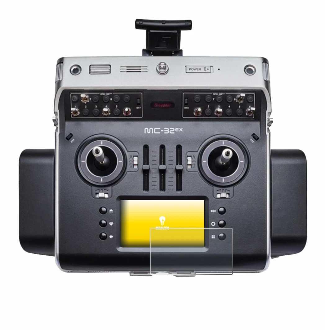 Immagine del dispositivo Graupner MC-32ex con un'ampia varietà di protezioni per lo schermo.