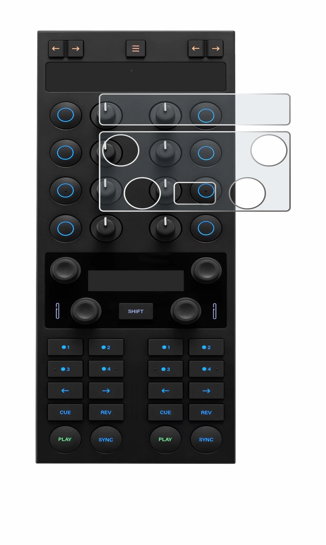 Immagine del dispositivo Native Instruments Traktor Kontrol X1 MK3 con un'ampia varietà di protezioni per lo schermo.