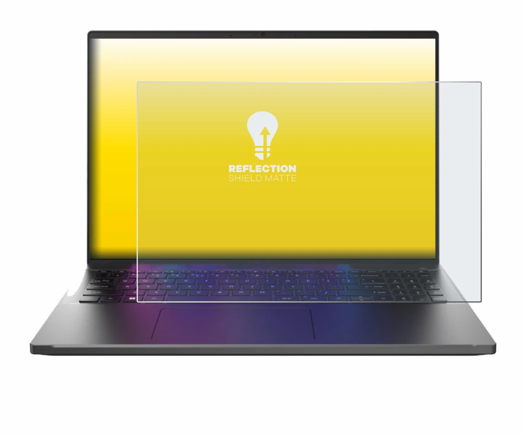 Immagine del dispositivo Acer Swift Go 16 con un'ampia varietà di protezioni per lo schermo.