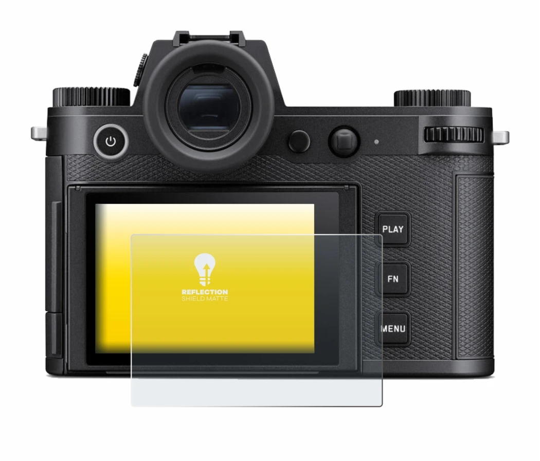 Immagine del dispositivo Leica SL3 con un'ampia varietà di protezioni per lo schermo.