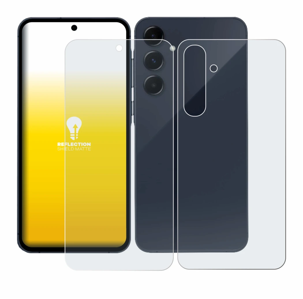 Immagine del dispositivo Samsung Galaxy A55 5G (Fronte+Retro) con un'ampia varietà di protezioni per lo schermo.