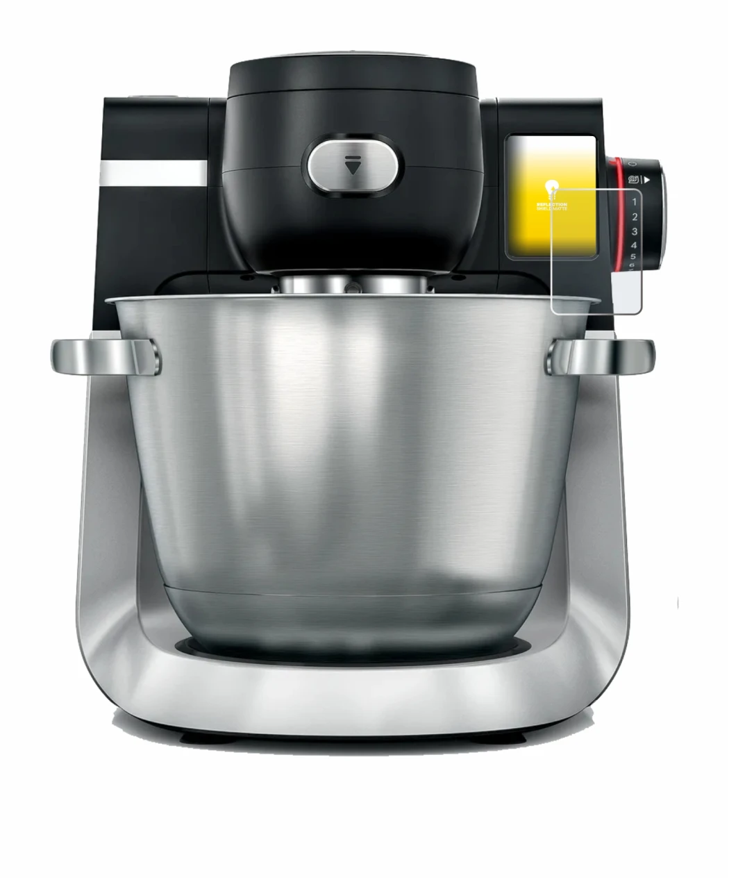 Immagine del dispositivo Bosch MUM Serie 6 con un'ampia varietà di protezioni per lo schermo.