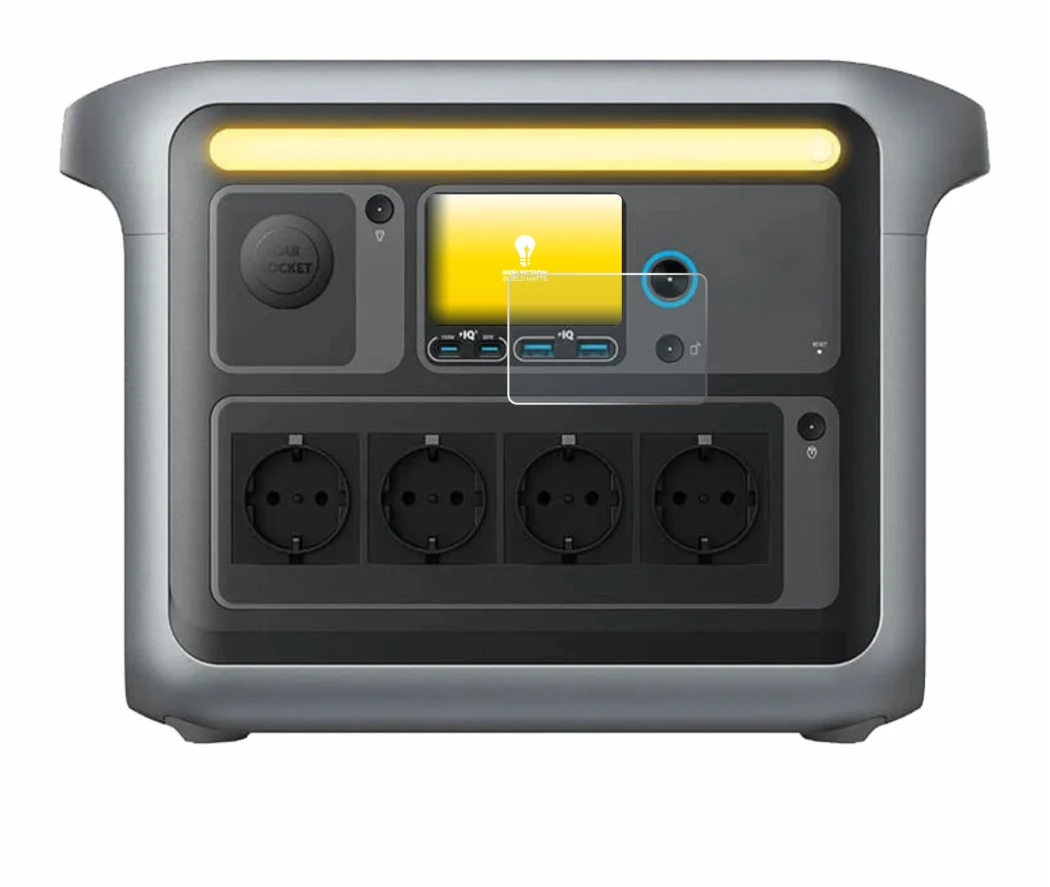 Immagine del dispositivo Anker SOLIX C1000X con un'ampia varietà di protezioni per lo schermo.