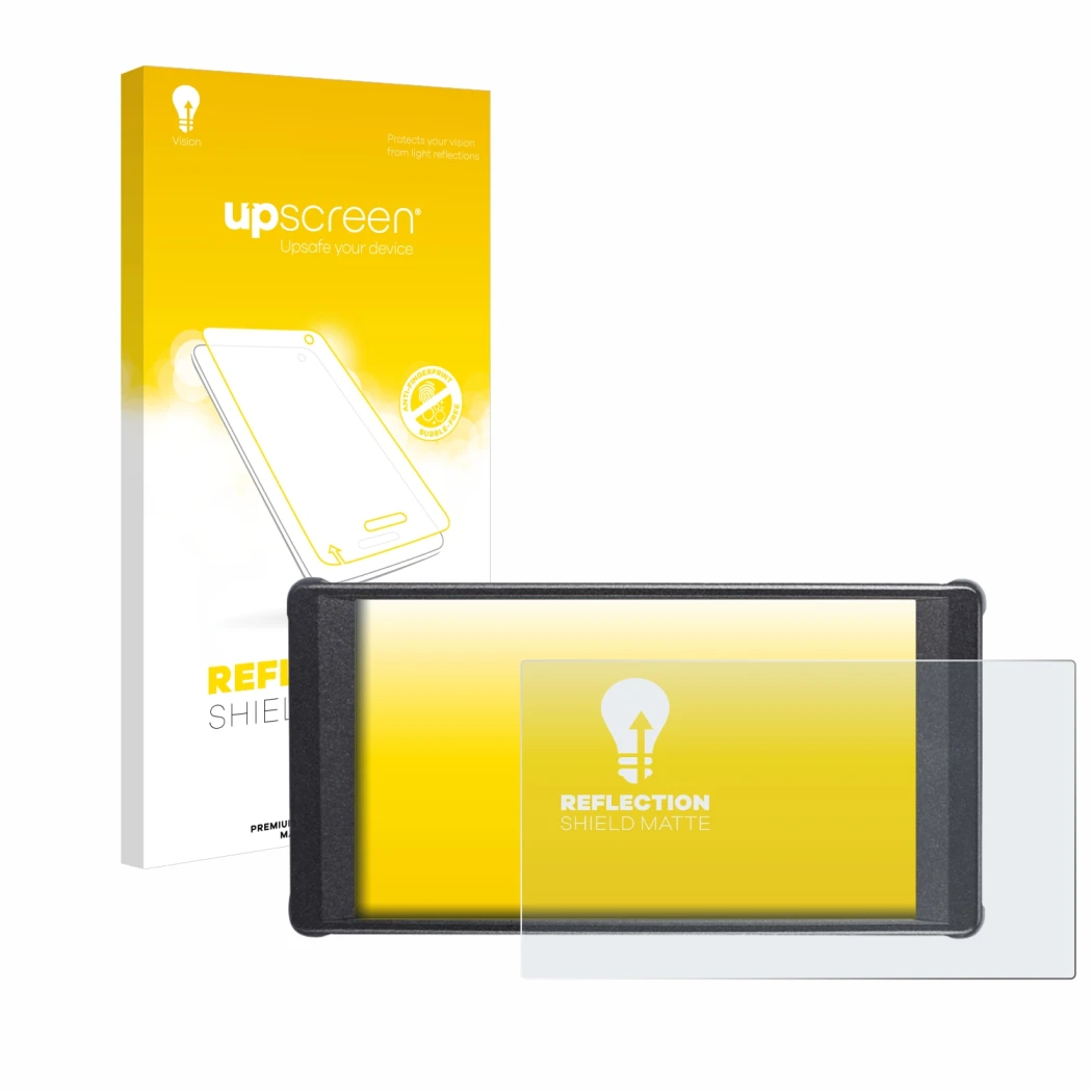Parte frontale di una confezione del prodotto con il logo del marchio upscreen. Accanto è raffigurato il dispositivo Portkeys 
