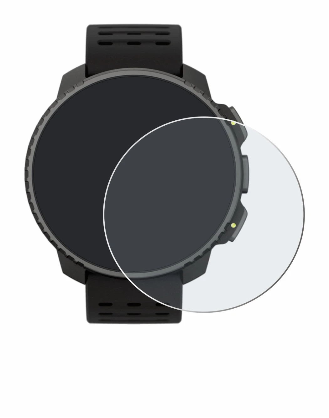 Immagine del dispositivo Suunto Vertical Solar con un'ampia varietà di protezioni per lo schermo.