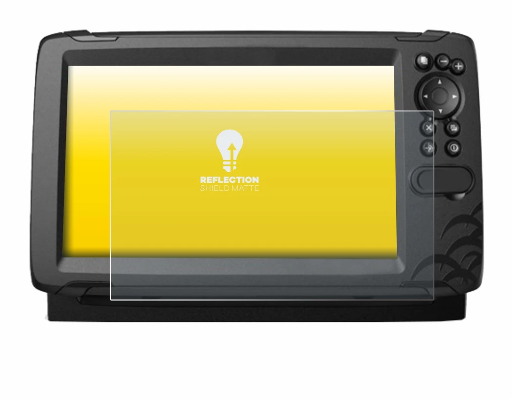 Immagine del dispositivo Lowrance HOOK Reveal 9 con un'ampia varietà di protezioni per lo schermo.
