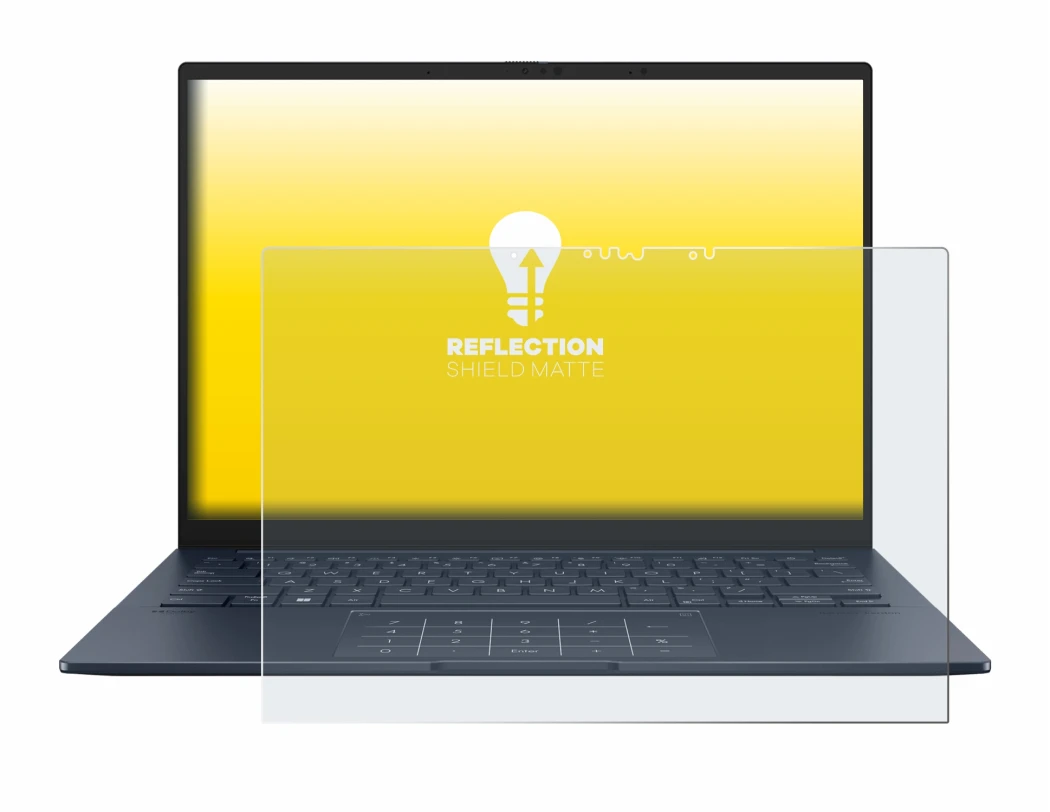 Immagine del dispositivo ASUS ZenBook 14 OLED UX3405 Touch con un'ampia varietà di protezioni per lo schermo.