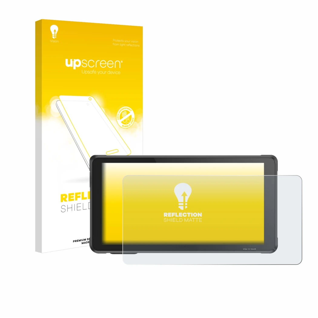 Parte frontale di una confezione del prodotto con il logo del marchio upscreen. Accanto è raffigurato il dispositivo Interphon