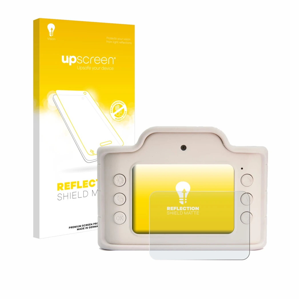 Parte frontale di una confezione del prodotto con il logo del marchio upscreen. Accanto è raffigurato il dispositivo Hoppstar