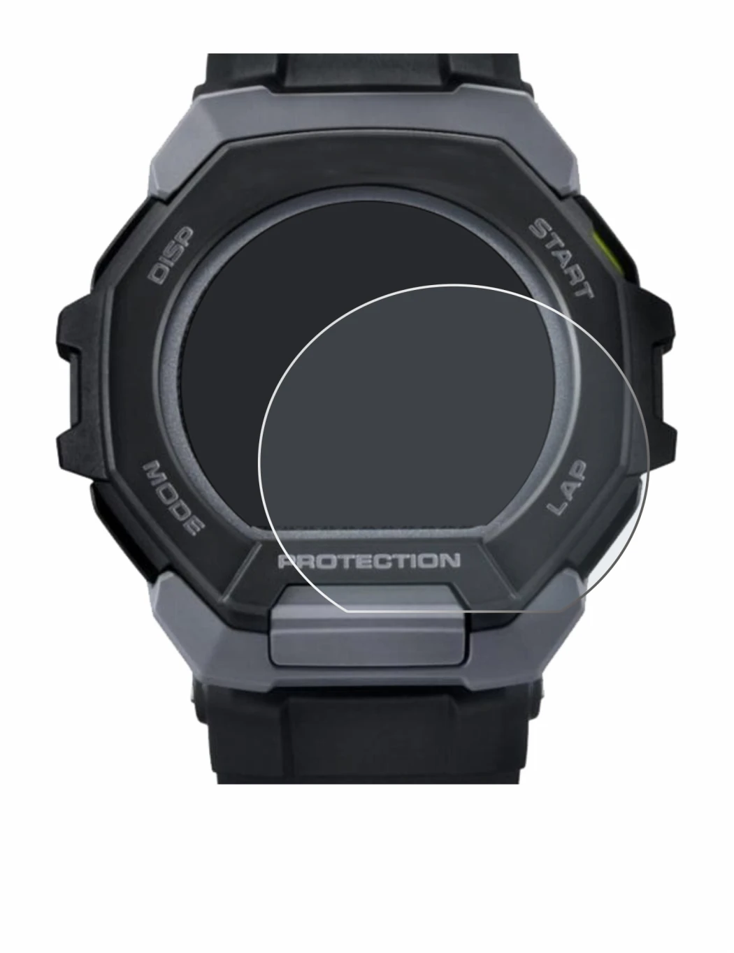 Immagine del dispositivo Casio G-Shock G-Squad GBD-300 con un'ampia varietà di protezioni per lo schermo.
