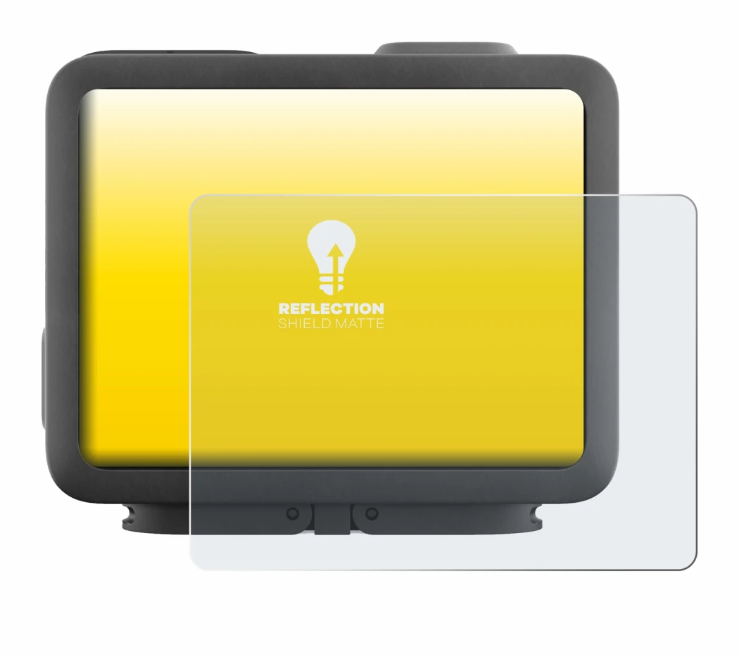 Immagine del dispositivo GoPro Hero 4k con un'ampia varietà di protezioni per lo schermo.