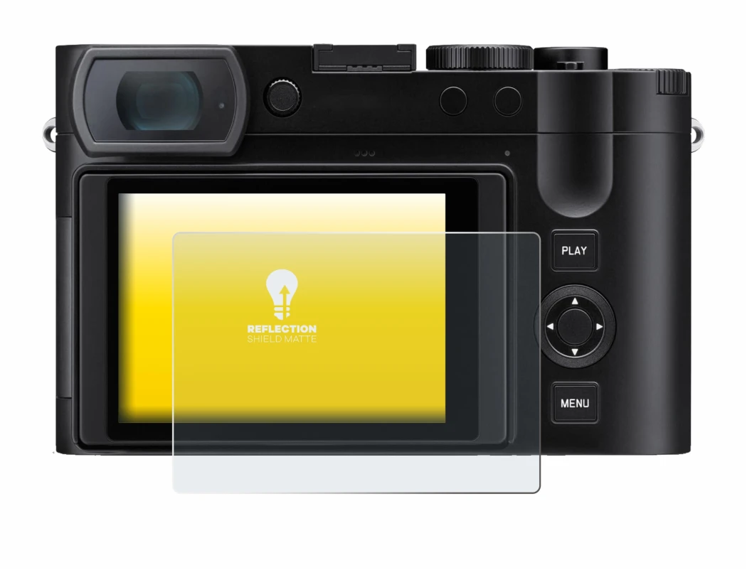 Immagine del dispositivo Leica Q3 43 con un'ampia varietà di protezioni per lo schermo.