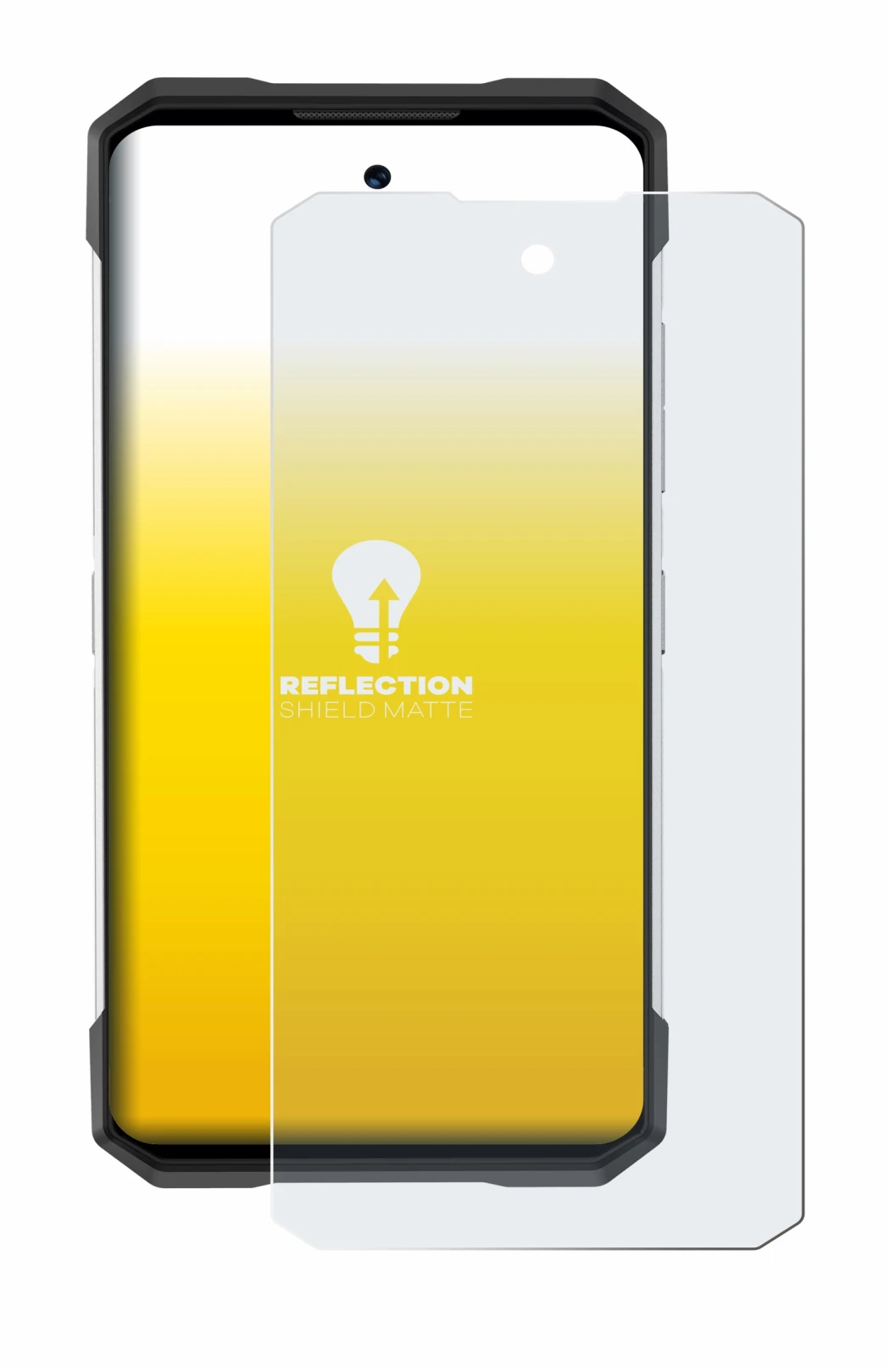 Immagine del dispositivo Doogee S200 con un'ampia varietà di protezioni per lo schermo.