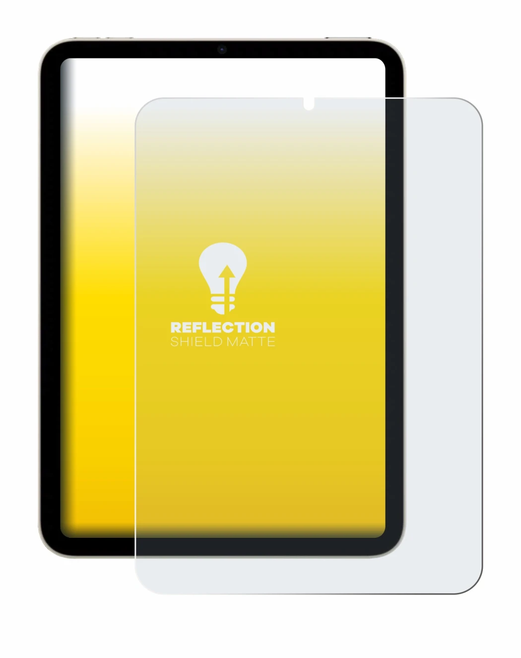 Immagine del dispositivo Apple iPad Mini 7 2024 con un'ampia varietà di protezioni per lo schermo.