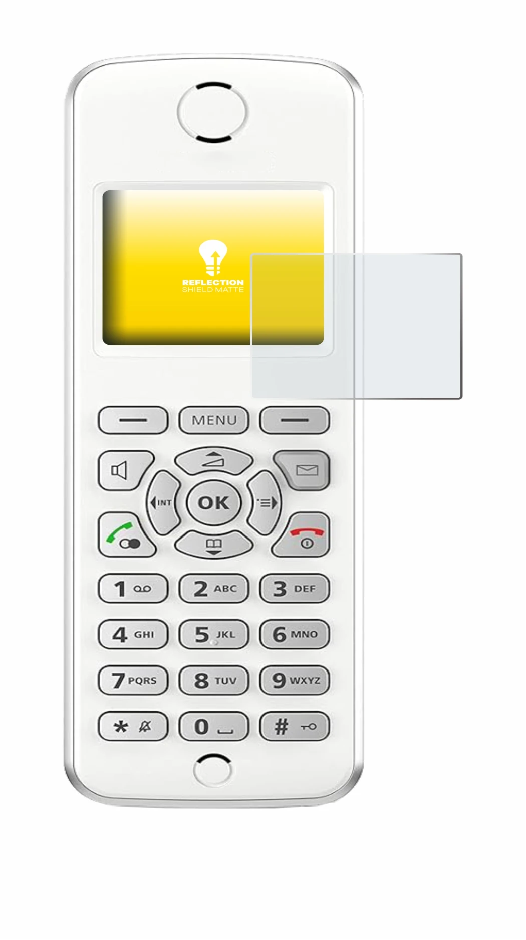 Immagine del dispositivo AVM Fritz!Fon M2 con un'ampia varietà di protezioni per lo schermo.