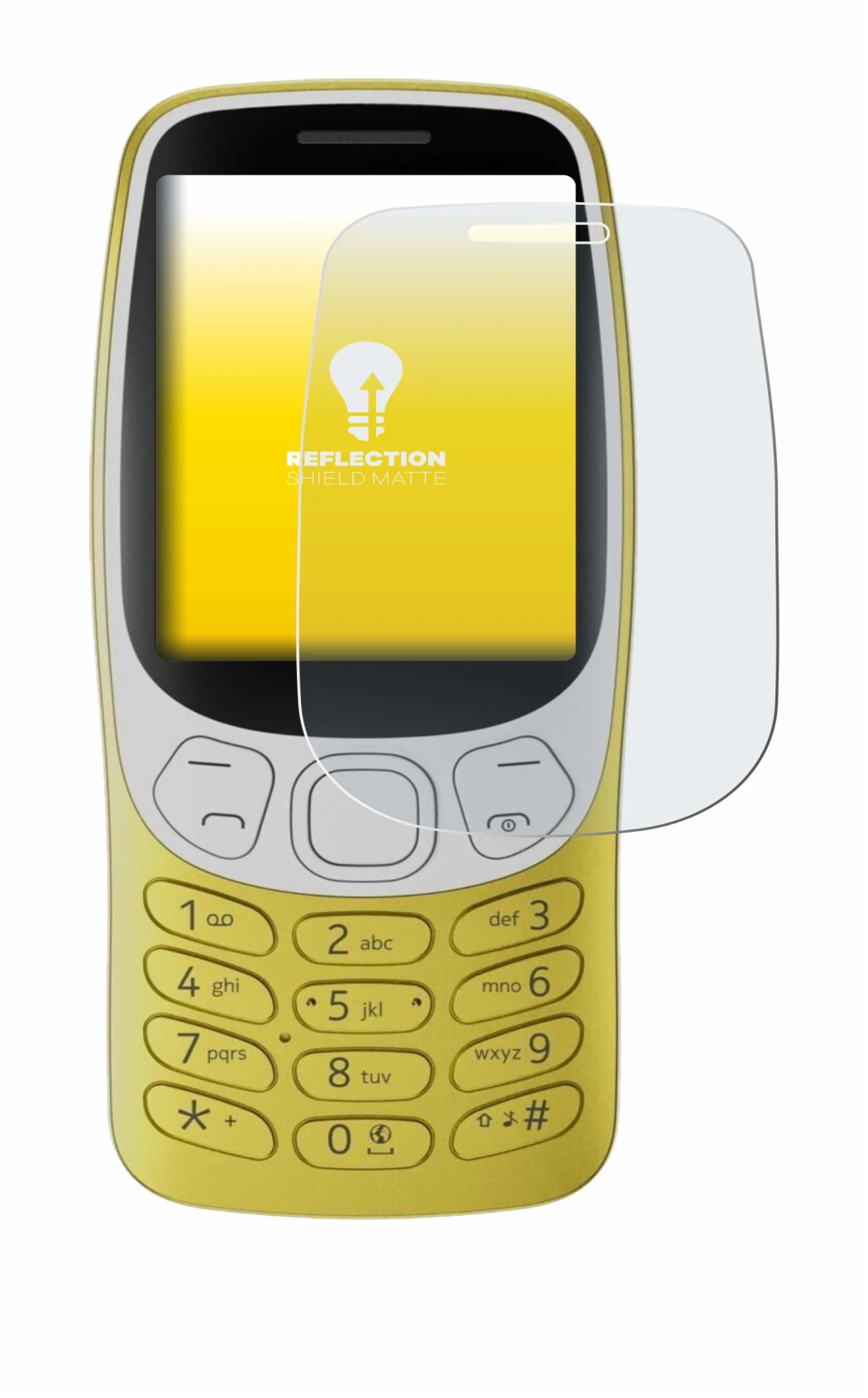 Immagine del dispositivo Nokia 3210 con un'ampia varietà di protezioni per lo schermo.