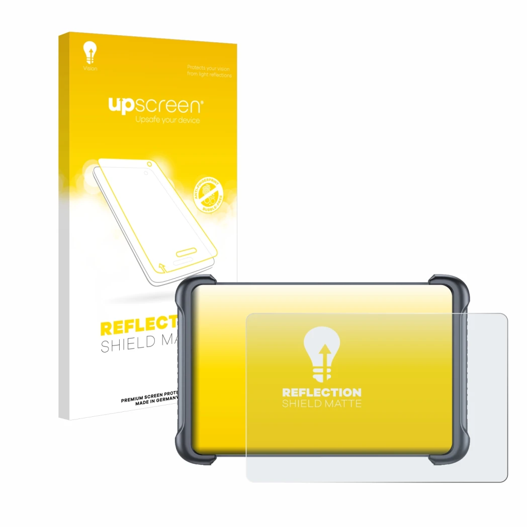 Parte frontale di una confezione del prodotto con il logo del marchio upscreen. Accanto è raffigurato il dispositivo Thinkcar