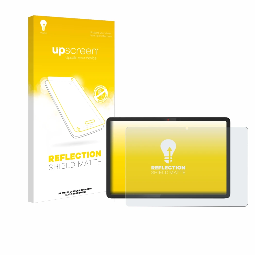 Parte frontale di una confezione del prodotto con il logo del marchio upscreen. Accanto è raffigurato il dispositivo Lenovo Ch