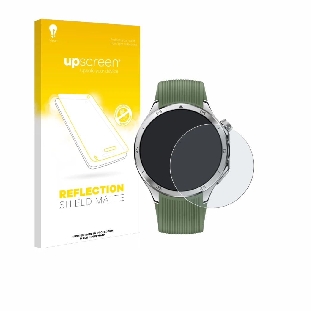 Parte frontale di una confezione del prodotto con il logo del marchio upscreen. Accanto è raffigurato il dispositivo OnePlus W