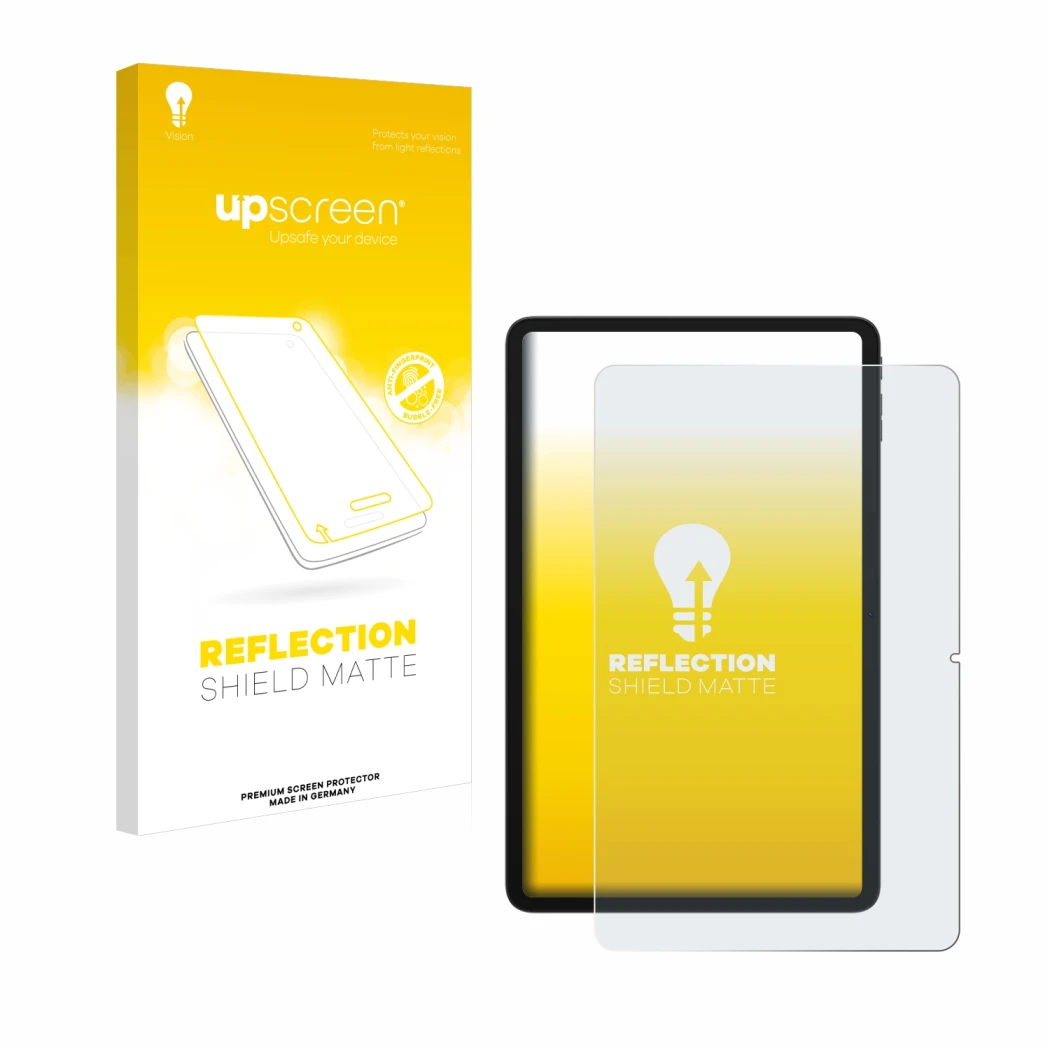 Parte frontale di una confezione del prodotto con il logo del marchio upscreen. Accanto è raffigurato il dispositivo Doogee T3