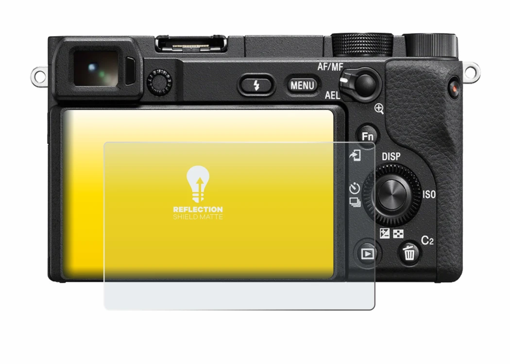 Immagine del dispositivo Sony Alpha 6100A con un'ampia varietà di protezioni per lo schermo.