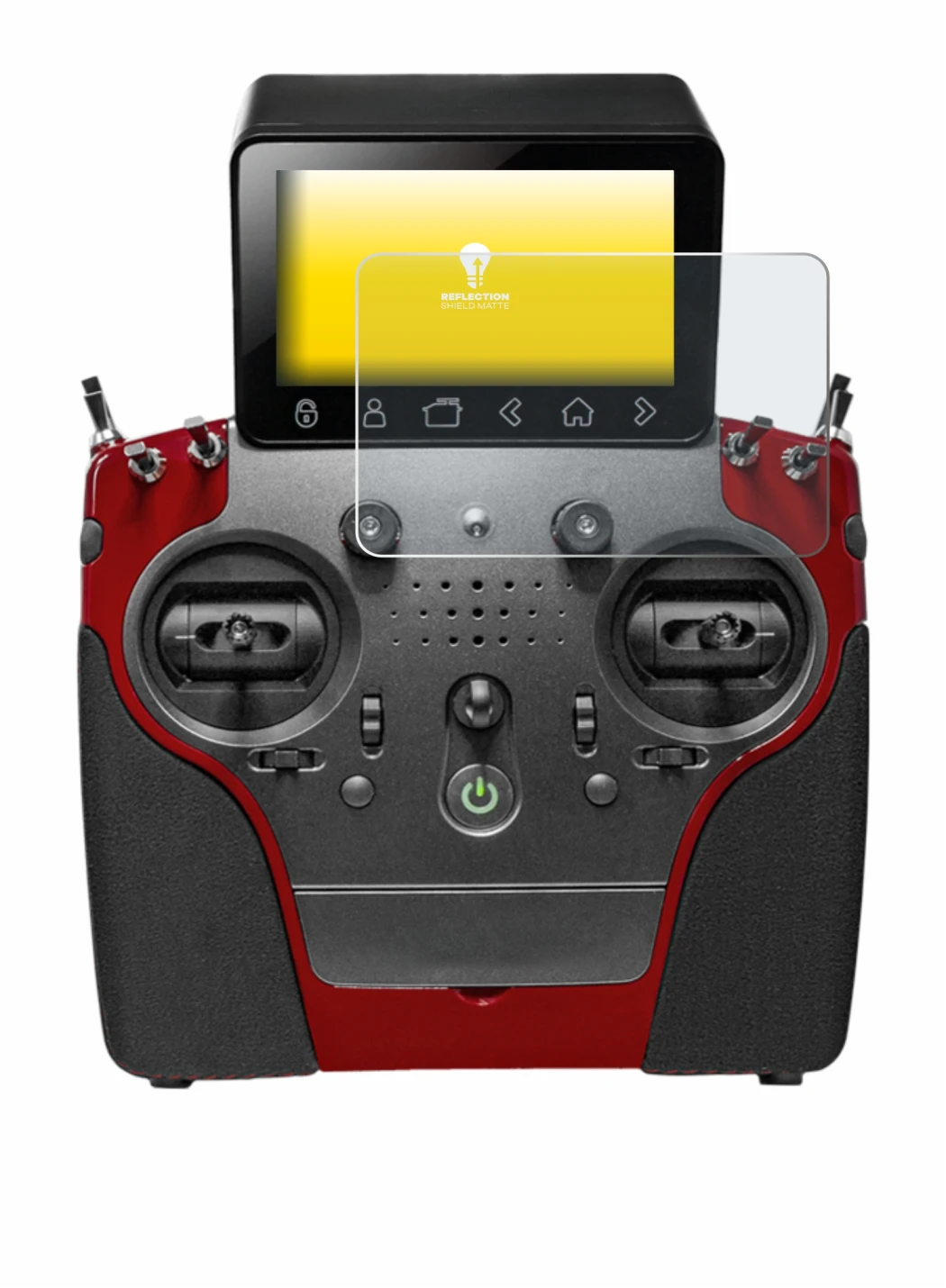 Immagine del dispositivo PowerBox Systems Atom con un'ampia varietà di protezioni per lo schermo.
