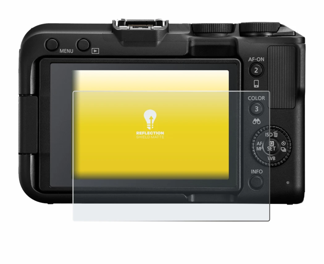 Immagine del dispositivo Canon EOS R50 V con un'ampia varietà di protezioni per lo schermo.