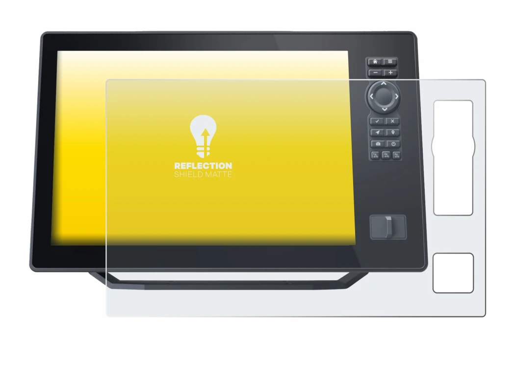 Immagine del dispositivo Humminbird Xplore 12 con un'ampia varietà di protezioni per lo schermo.