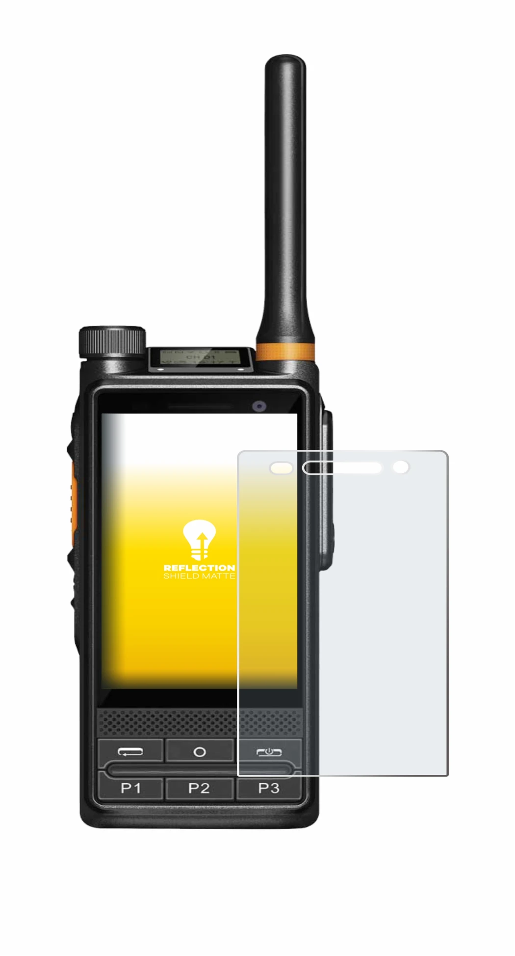 Immagine del dispositivo Hytera PDC680 con un'ampia varietà di protezioni per lo schermo.