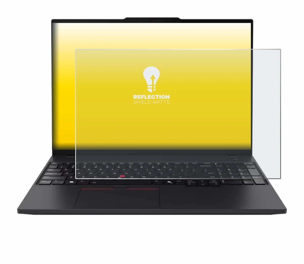 Immagine del dispositivo Lenovo ThinkPad P16s Gen 4 con un'ampia varietà di protezioni per lo schermo.
