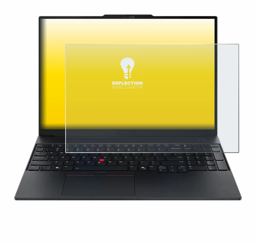 Immagine del dispositivo Lenovo ThinkPad E16 Gen 3 con un'ampia varietà di protezioni per lo schermo.