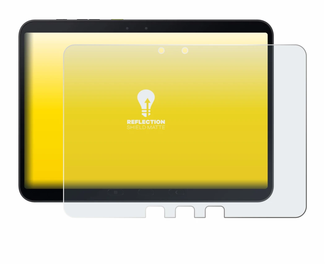 Immagine del dispositivo Samsung Galaxy Tab Active 5 Pro con un'ampia varietà di protezioni per lo schermo.
