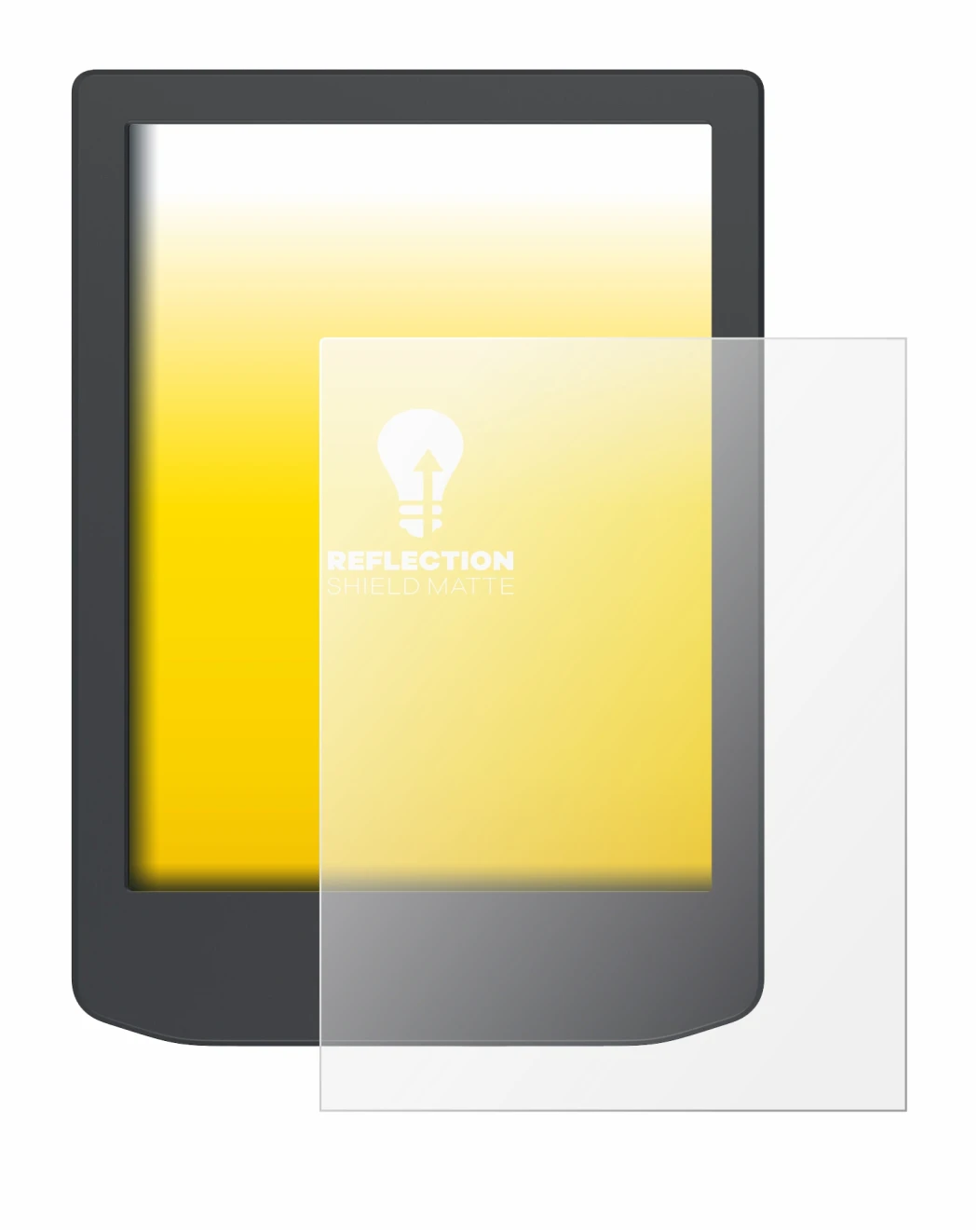 Immagine del dispositivo PocketBook Verse Lite con un'ampia varietà di protezioni per lo schermo.