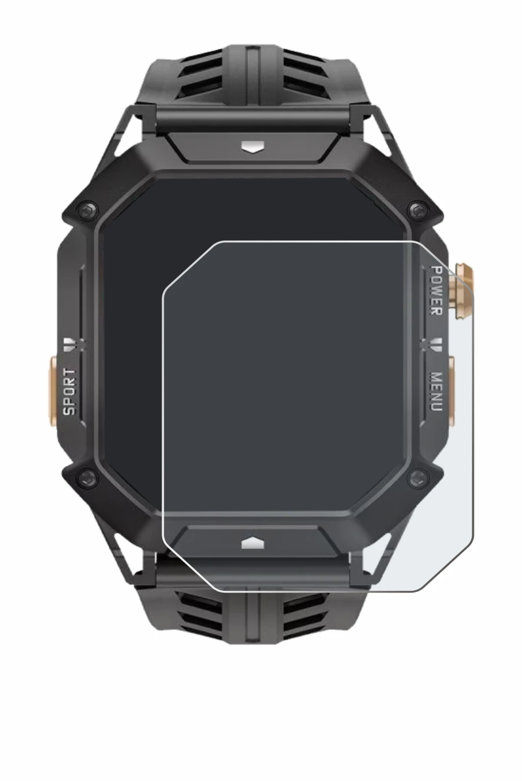 Immagine del dispositivo Oukitel BT80 con un'ampia varietà di protezioni per lo schermo.