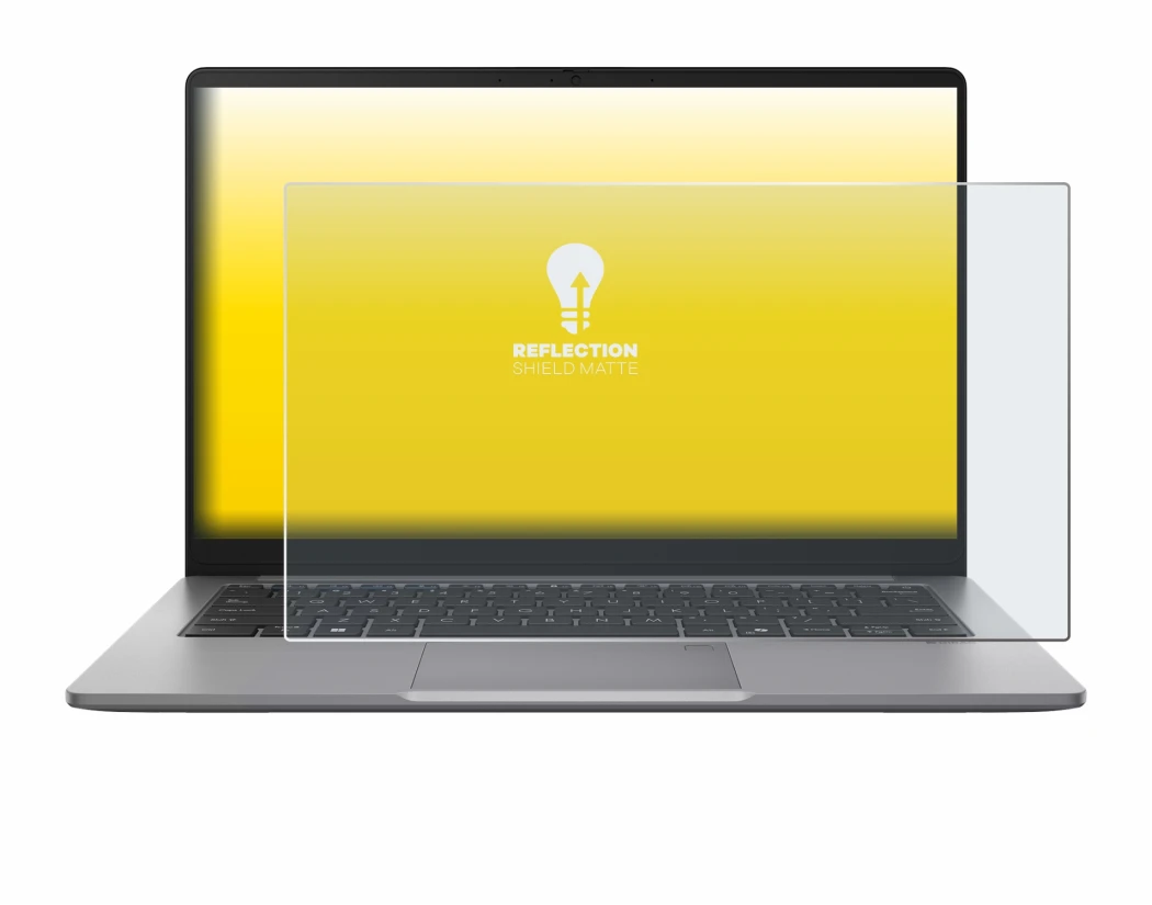 Immagine del dispositivo ASUS ExpertBook P1 P1403 con un'ampia varietà di protezioni per lo schermo.