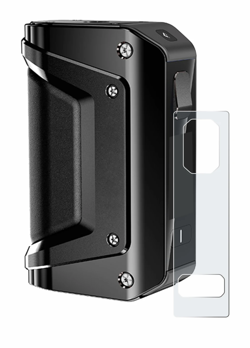 Immagine del dispositivo GeekVape Aegis Legend 3 con un'ampia varietà di protezioni per lo schermo.