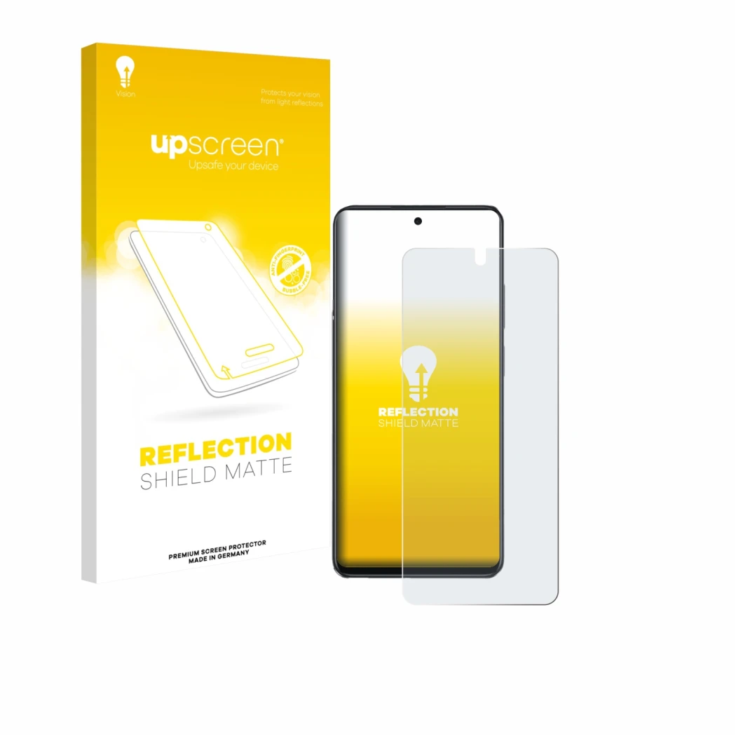 Parte frontale di una confezione del prodotto con il logo del marchio upscreen. Accanto è raffigurato il dispositivo Oppo A40