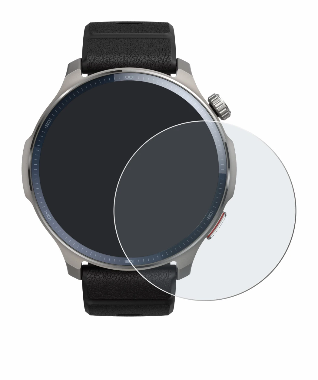 Immagine del dispositivo Huami Amazfit Balance 2 con un'ampia varietà di protezioni per lo schermo.