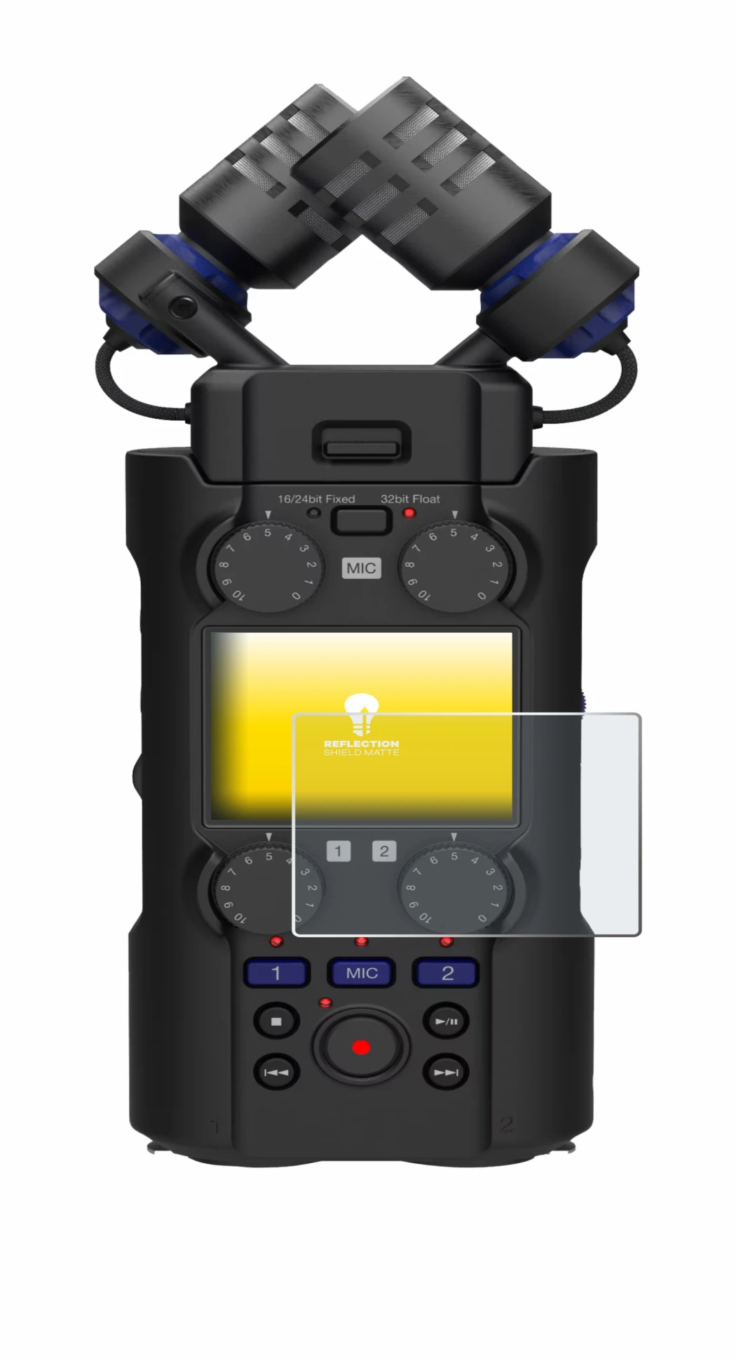 Immagine del dispositivo Zoom H5 Studio con un'ampia varietà di protezioni per lo schermo.