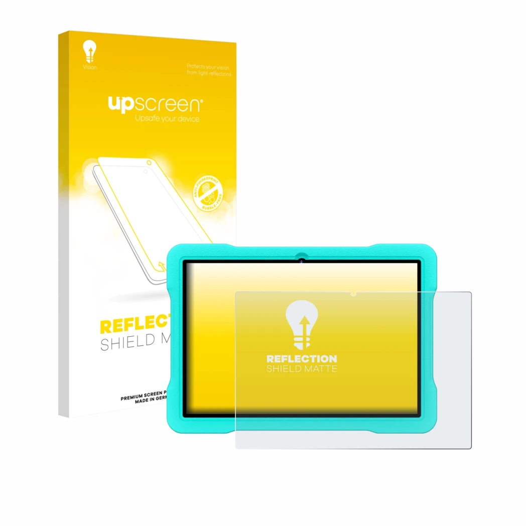 Parte frontale di una confezione del prodotto con il logo del marchio upscreen. Accanto è raffigurato il dispositivo UJJ U8 co