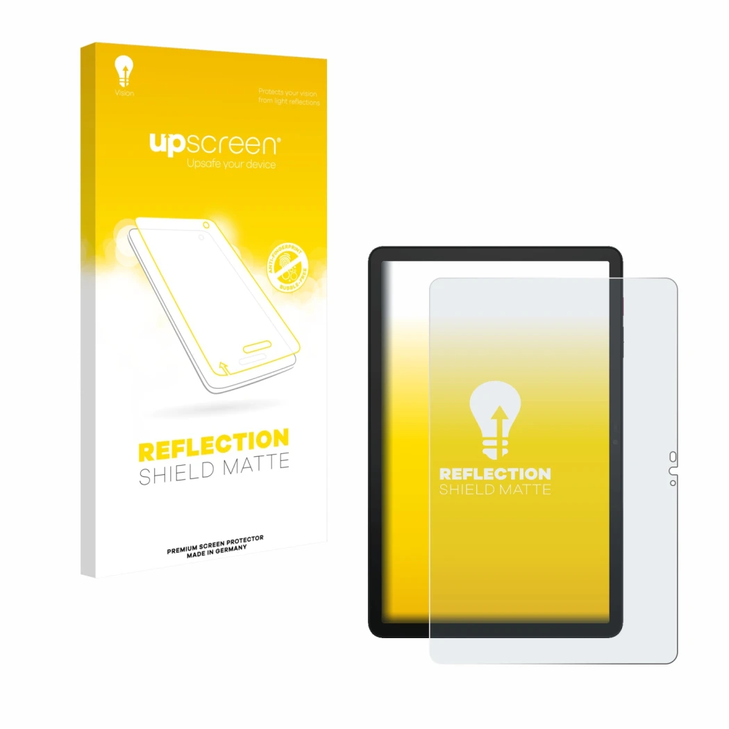 Parte frontale di una confezione del prodotto con il logo del marchio upscreen. Accanto è raffigurato il dispositivo Telekom T