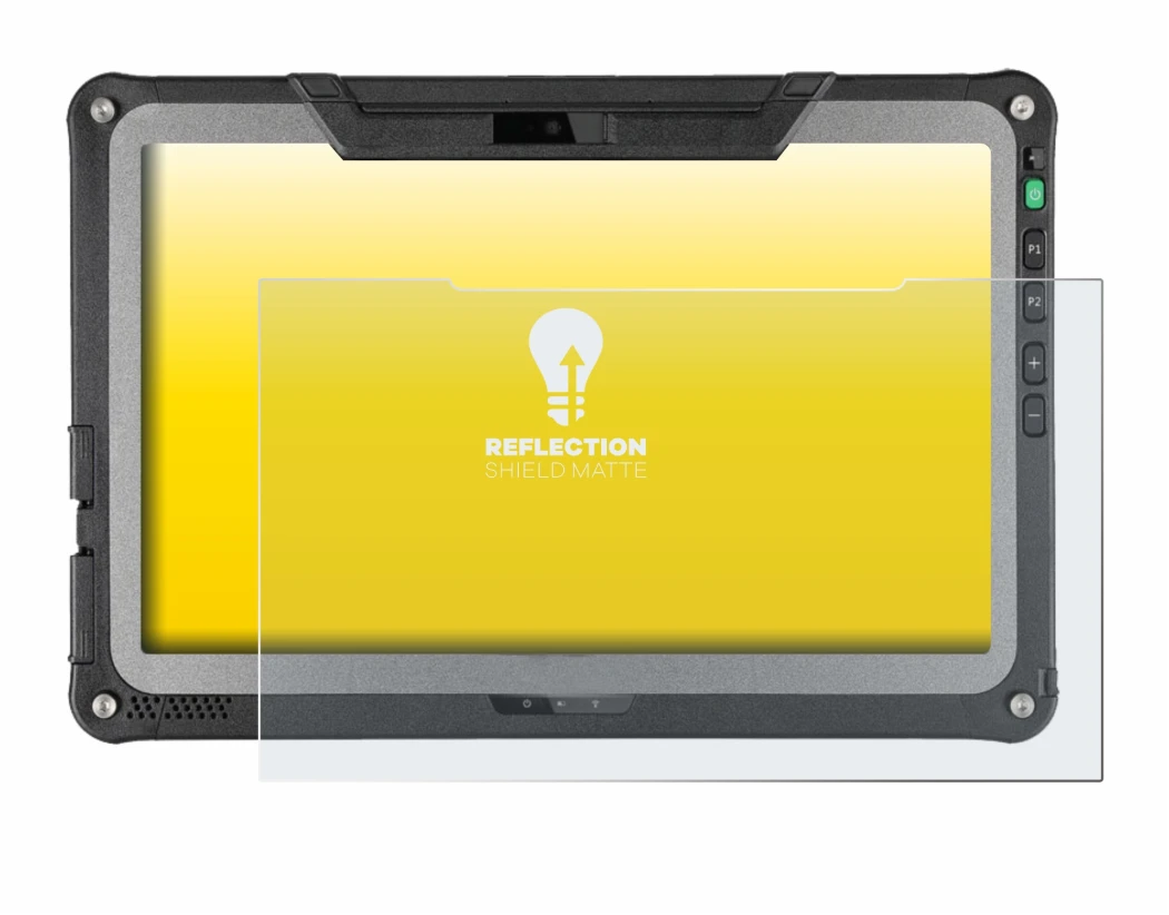 Immagine del dispositivo Getac F110 G7 con un'ampia varietà di protezioni per lo schermo.