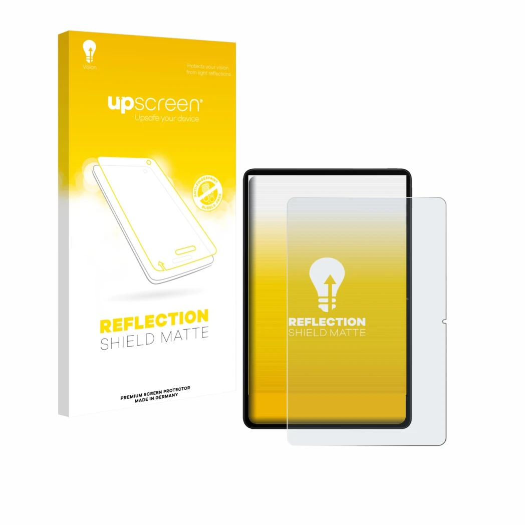Parte frontale di una confezione del prodotto con il logo del marchio upscreen. Accanto è raffigurato il dispositivo Xiaomi Re